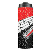 Bouteilles Isothermes Thème de musique rouge et noire (Devant)