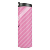 Bouteilles Isothermes Thème de tennis rose moderne Nom de calligraphie (Tourné sur la droite)