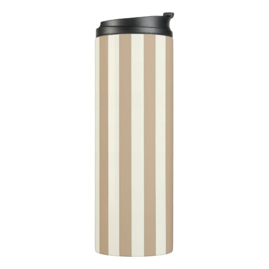 Bouteilles Isothermes Thermal Tumbler Beige & Brown Stripe (Tourné sur la gauche)