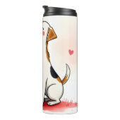 Bouteilles Isothermes Thermal Tumbler Dog Puppy Red Hearts (Tourné sur la droite)