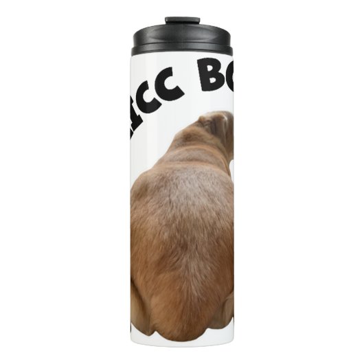 Bouteilles Isothermes Thicc Boi Gras et amusant Yellow Labrador Retrieve (Devant)