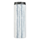 Bouteilles Isothermes Thin Watercolor Stripes, Slate Blue, Gray, White (Dos)