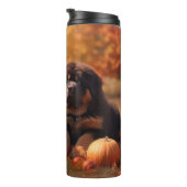 Bouteilles Isothermes Tibétain Mastiff Chiot Automne Citrouille délice (Tourné sur la droite)