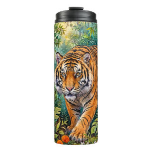 Bouteilles Isothermes Tigre du Bengale Bambou Vibrant Jungle