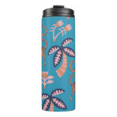 Bouteilles Isothermes Tigre rétro, palmier, motif de fleurs (Devant)