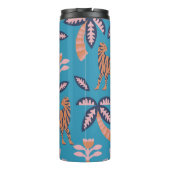 Bouteilles Isothermes Tigre rétro, palmier, motif de fleurs (Dos)