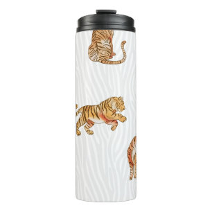 Bouteilles Isothermes Tigres sauvages : Motif d'animaux d'aquarelle.