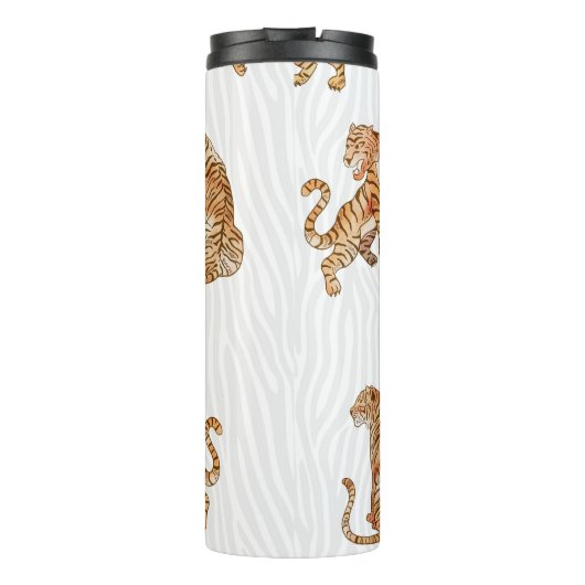 Bouteilles Isothermes Tigres sauvages : Motif d'animaux d'aquarelle. (Dos)