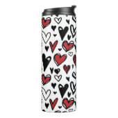 Bouteilles Isothermes Tirage à la main Forme du coeur blanc, noir et rou (Tourné sur la gauche)