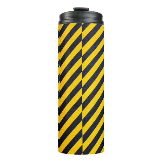 Bouteilles Isothermes Tissu rayé jaune et noir (Devant)