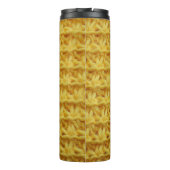 Bouteilles Isothermes Tissu tricoté jaune : texture rayée. (Dos)