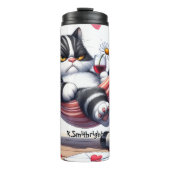 Bouteilles Isothermes Titre : Chat Grumpy à Hammock avec vin (Devant)