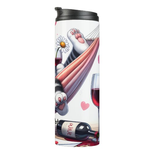 Bouteilles Isothermes Titre : Chat Grumpy à Hammock avec vin (Tourné sur la droite)