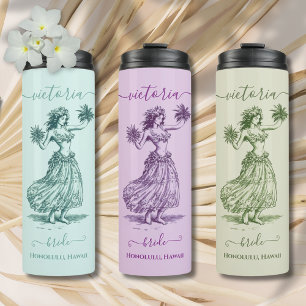 Bouteilles Isothermes Toile Hula Girl Hawaiian Island Wedding Party