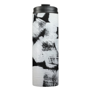 Bouteilles Isothermes Toile peinte abstraite noir blanc.