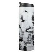 Bouteilles Isothermes Toile peinte abstraite noir blanc. (Tourné sur la droite)