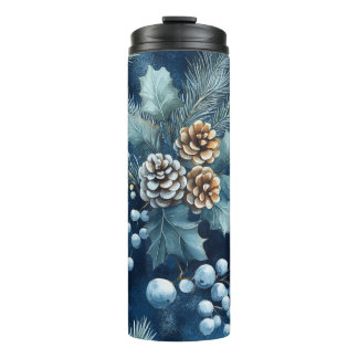 BOUTEILLES ISOTHERMES TONS BLEU & BROWN HIVER THÈME OBJETS