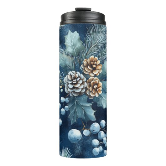 BOUTEILLES ISOTHERMES TONS BLEU & BROWN HIVER THÈME OBJETS (Devant)