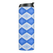 Bouteilles Isothermes Tons de motif de diamant bleu (Tourné sur la gauche)