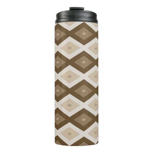 Bouteilles Isothermes Tons de motif diamant brun (Devant)