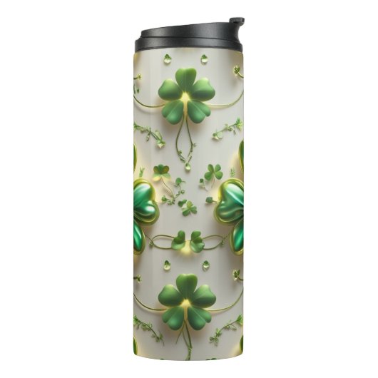 BOUTEILLES ISOTHERMES TONS DE SHAMROCKS CELTIQUES IRLANDAIS VERTS (Tourné sur la gauche)