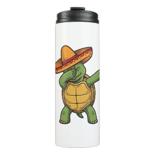 Bouteilles Isothermes Tortue Dabbing Sombrero Vintage Design Vectoriel_1