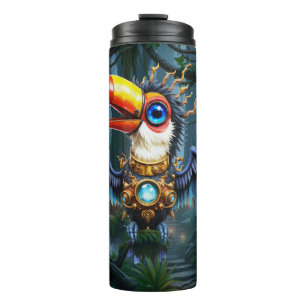 Bouteilles Isothermes Toucan Steampunk au Clair de Lune. 
