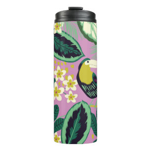 Bouteilles Isothermes Toucanes tropicales : Motif de fleurs