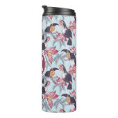 Bouteilles Isothermes Toucans avec le monogramme exotique des fleurs | (Tourné sur la droite)