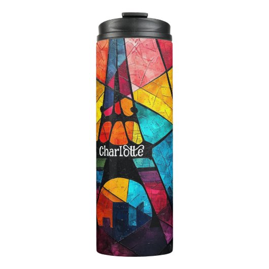 Bouteilles Isothermes Tour Eiffel : Abstrait, Verre Rendu (Devant)