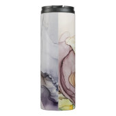 Bouteilles Isothermes Tourbillons d'encre d'alcool, teinte jaune, abstra (Dos)