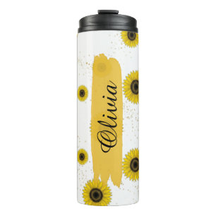Bouteilles Isothermes Tournesol blanc personnalisé Thermique 475ml