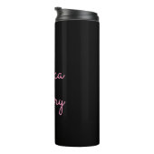 Bouteilles Isothermes Tout nom | Script rose modifiable Cool sur noir (Tourné sur la droite)