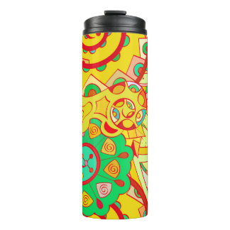 Bouteilles Isothermes Tracery motif transparent. Design Mehndi. Coeur et