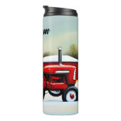 Bouteilles Isothermes Tracteur rouge en neige (Tourné sur la droite)