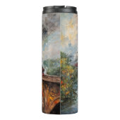 Bouteilles Isothermes Train à vapeur sur un pont - Peinture à l'huile (Dos)