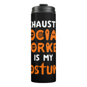 Bouteilles Isothermes Travailleur social Chemise Halloween Funky Travail