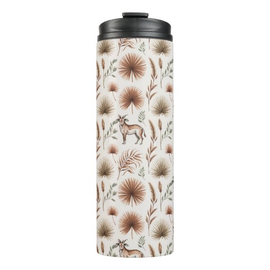 Bouteilles Isothermes Travel mug with a pattern of brown and green (Devant)