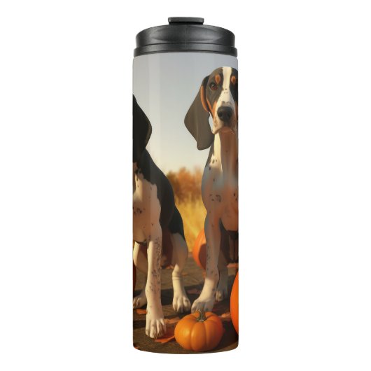 Bouteilles Isothermes Trek Walker Coonhound Chiot Citrouille d'automne (Devant)