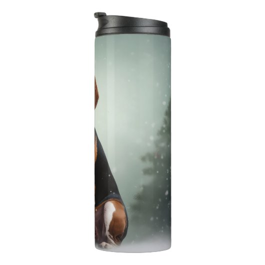 Bouteilles Isothermes Trek Walker Coonhound Dog en Noël de neige (Tourné sur la droite)