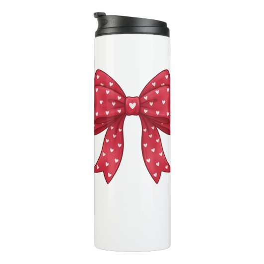 Bouteilles Isothermes Trendy Coquette Red Ribbon Bow with White Hearts (Tourné sur la droite)