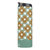 Bouteilles Isothermes Trendy Teal Caramel Retro Groovy Flowers Seamless (Tourné sur la droite)
