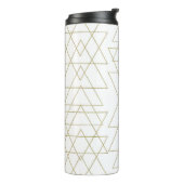 Bouteilles Isothermes Triangles dorés Chic Blanc Moderne Glamour (Tourné sur la gauche)