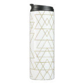 Bouteilles Isothermes Triangles dorés Chic Blanc Moderne Glamour (Tourné sur la droite)