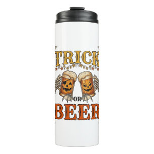 Bouteilles Isothermes Trick Or Beer Mug Halloween Citrouille Squelette M