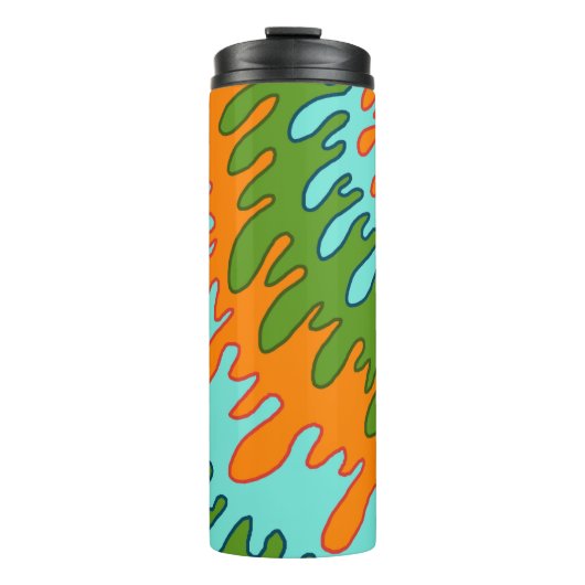 Bouteilles Isothermes Trippy Green Orange Liquid Dripe Motif Y2K (Devant)