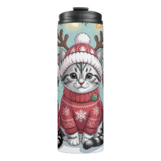 Bouteilles Isothermes Trois chatons de Noël festifs