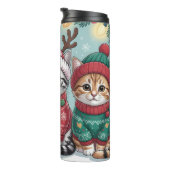 Bouteilles Isothermes Trois chatons de Noël festifs (Tourné sur la droite)