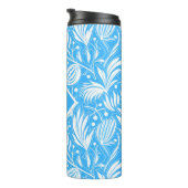 Bouteilles Isothermes Tropical Blue Floral Pattern Diamond Monogramme (Tourné sur la droite)