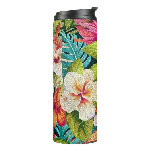 Bouteilles Isothermes Tropical Floral Oil Painting Style (Tourné sur la gauche)
